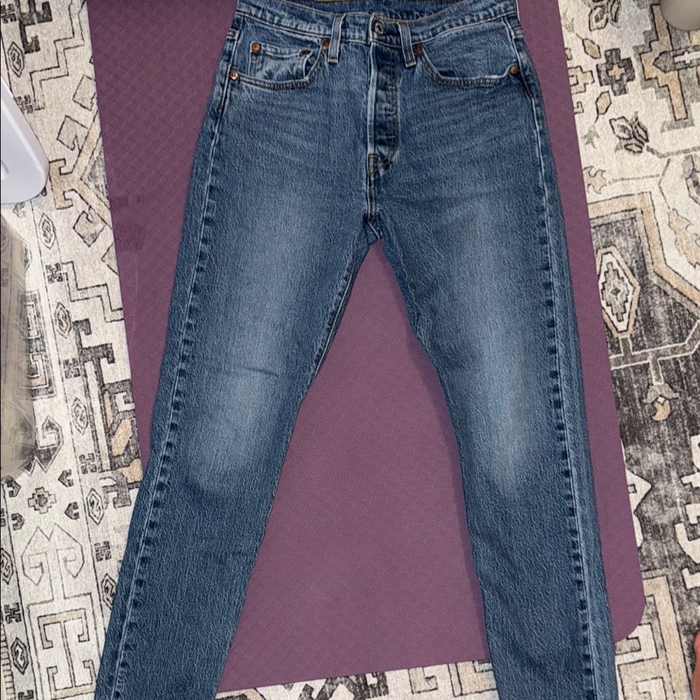 Levi 501 Skinny- Blue Jeans with Vintage Fade